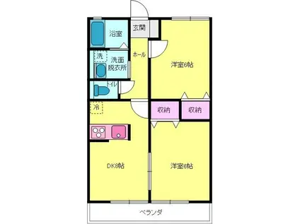 レジデンス牟礼南A棟(2DK/2階)の間取り写真