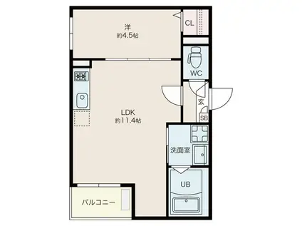 JACK GONISHII(1LDK/1階)の間取り写真