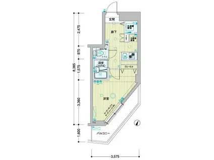 メインステージ板橋志村(1K/6階)の間取り写真