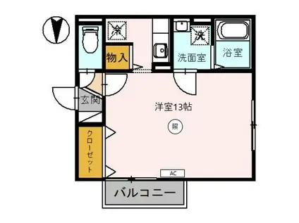 セレッサ花堂A棟(ワンルーム/1階)の間取り写真