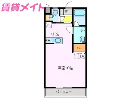 ルネスレジェンド(ワンルーム/1階)の間取り写真