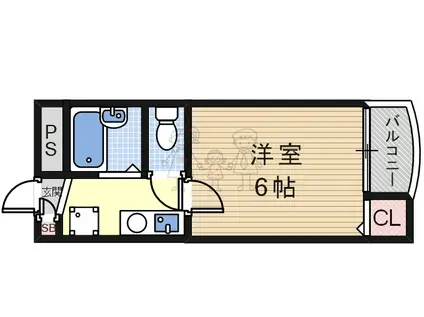 ホワイトヴィラ杉本(1K/2階)の間取り写真