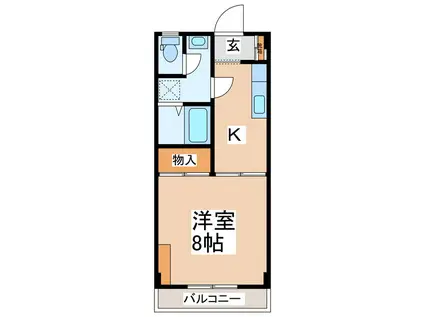 旭ハイツ(1K/2階)の間取り写真