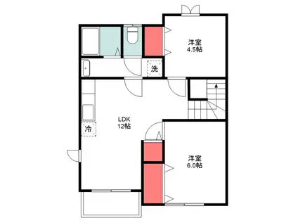 オリオン(2LDK/2階)の間取り写真
