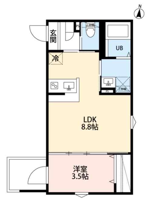 BREEZE BAY 湘南(1LDK/2階)の間取り写真