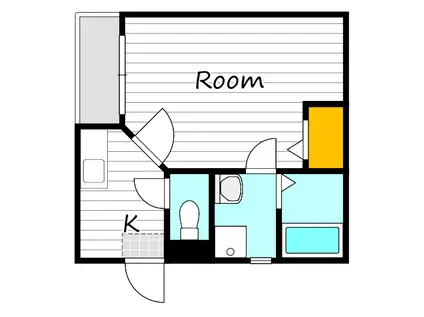 クレフラスト北長瀬 B棟(1K/1階)の間取り写真