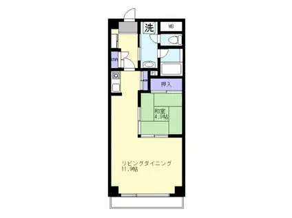 ファルセティ(1LDK/7階)の間取り写真