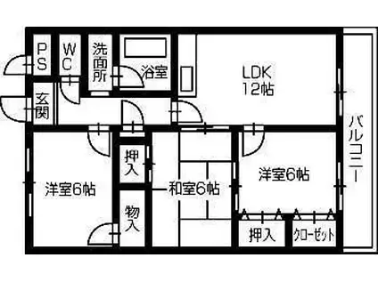 アマ・デトワールI(3LDK/3階)の間取り写真