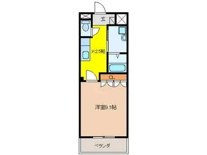 ロイヤル木の家Ⅱ番館(1K/2階)の間取り写真