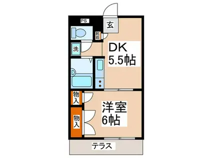 社家小町壱番館(1DK/1階)の間取り写真