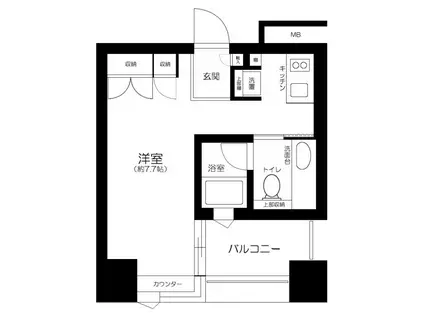 ザ・タワー芝浦(1K/11階)の間取り写真