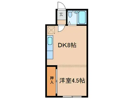 パークサイドマンション(1DK/3階)の間取り写真