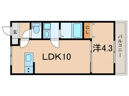 シェリル加古川(1LDK/4階)の間取り写真
