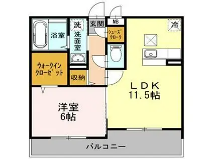 トロアモリール(1LDK/3階)の間取り写真