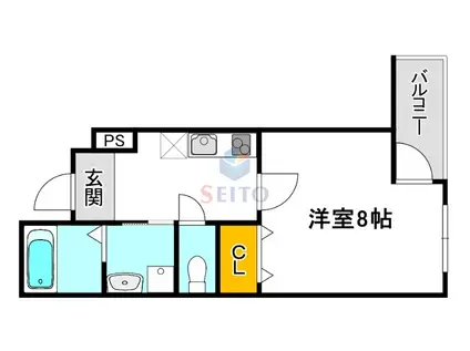 フジパレス吹田中の島公園V番館(1K/1階)の間取り写真