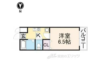 プレステージ富雄(1K/1階)の間取り写真