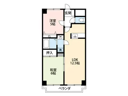 グリーンウッド(2LDK/2階)の間取り写真