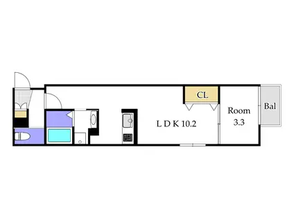 月光 岡山駅西口壱番館(1LDK/1階)の間取り写真