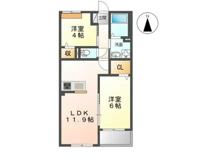 メゾン・リヴェール(2LDK/3階)の間取り写真