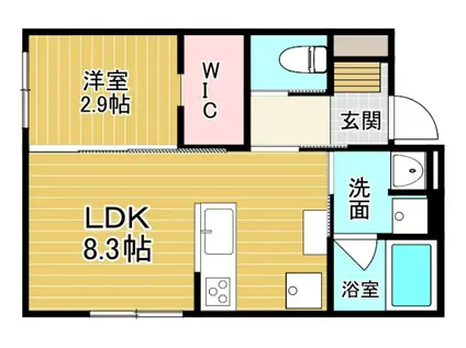 STANDARD1(1LDK/1階)の間取り写真
