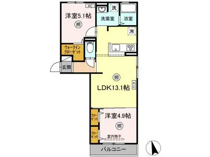 プレジャースクエアIII(2LDK/3階)の間取り写真