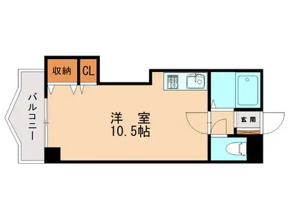 クリオコートイン89(ワンルーム/3階)の間取り写真