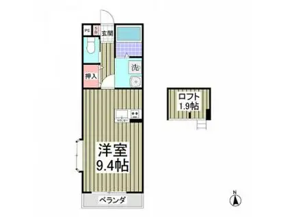 チェリーハイツ(ワンルーム/1階)の間取り写真