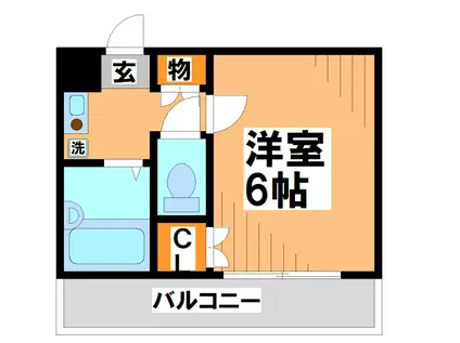 オリエンタル京王多摩川(1K/4階)の間取り写真