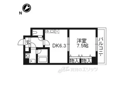 SION(1DK/3階)の間取り写真