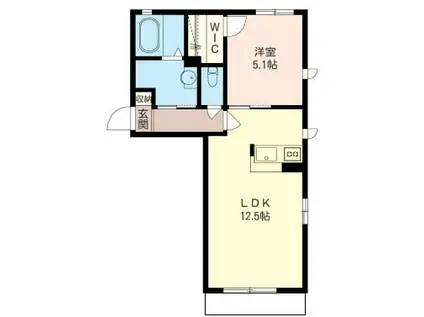 ベルエキップ(1LDK/1階)の間取り写真