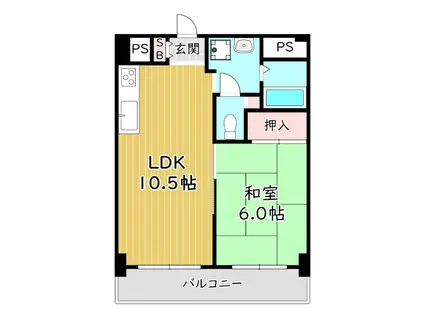 アルカン弐番館(1LDK/8階)の間取り写真