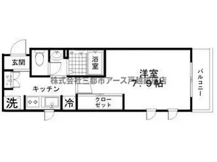 大岡山フローラ(1K/3階)の間取り写真