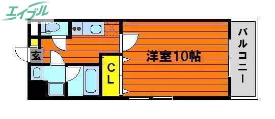 アーバンパレス医大南(1K/3階)の間取り写真