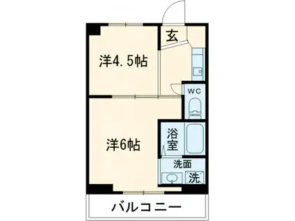 ヴィラナリー撫養1号棟(2K/3階)の間取り写真