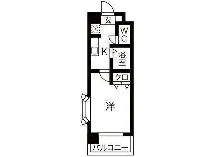 シャトルヨシモ(1K/1階)の間取り写真