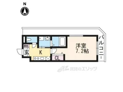 アールステージ木幡(1K/3階)の間取り写真