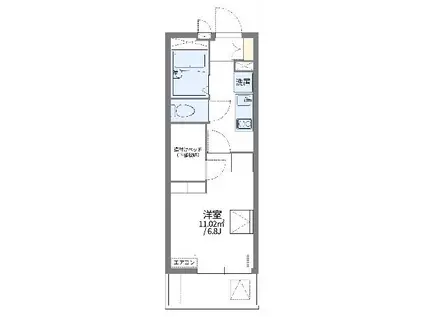 レオパレスシャルマンII(1K/1階)の間取り写真