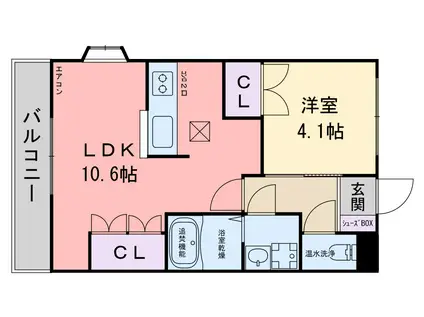 キャトルセゾン・F(1LDK/1階)の間取り写真