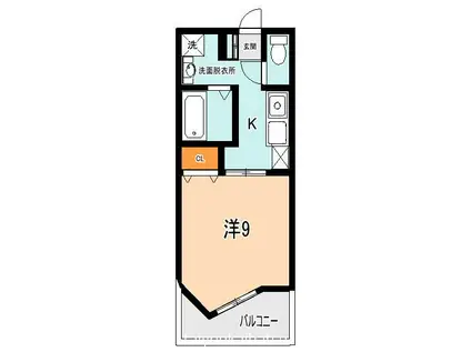 ディスポートI(1K/2階)の間取り写真