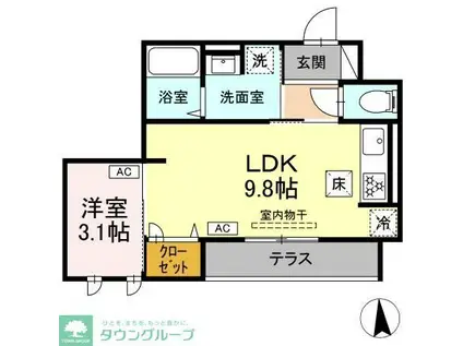 プログレンス能見台 B棟(1LDK/1階)の間取り写真
