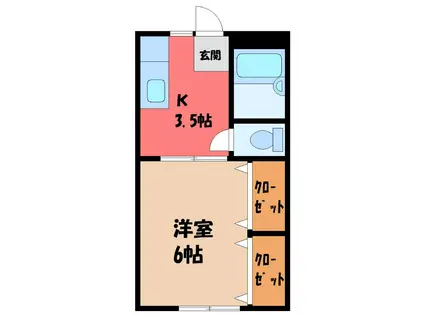 メゾネットシゼム(1K/1階)の間取り写真