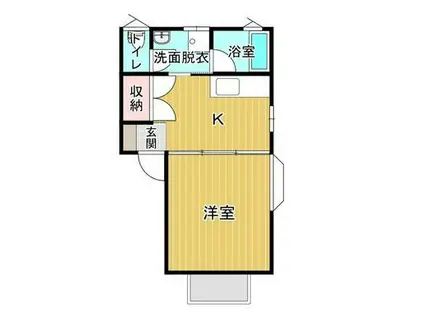 ニュークレイドル A(1DK/2階)の間取り写真