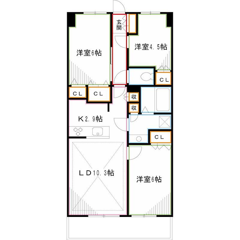 Nステージ東小金井(3LDK/3階)の間取り写真