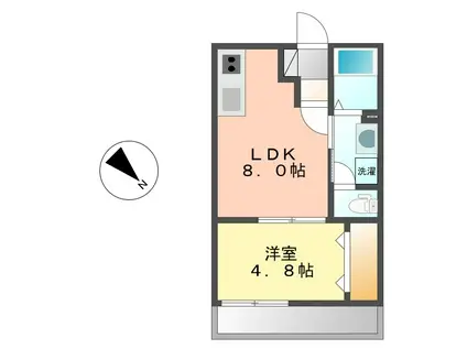 ルミエール新堀町(1LDK/1階)の間取り写真