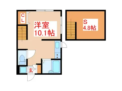 アクアリッチ(ワンルーム/1階)の間取り写真