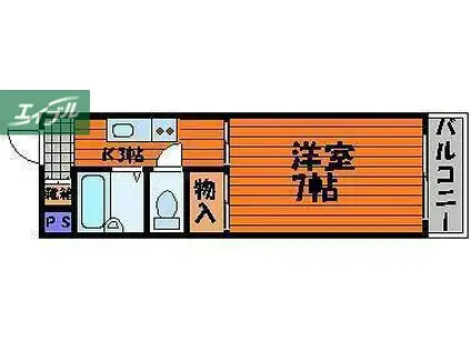 中島田ビューシティー(1K/5階)の間取り写真