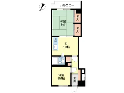 エルミ大森中央(2DK/2階)の間取り写真