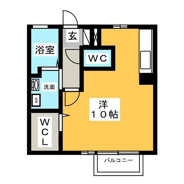 エクセレント(1K/1階)の間取り写真