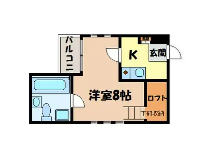FREDY茶屋が坂(1K/3階)の間取り写真