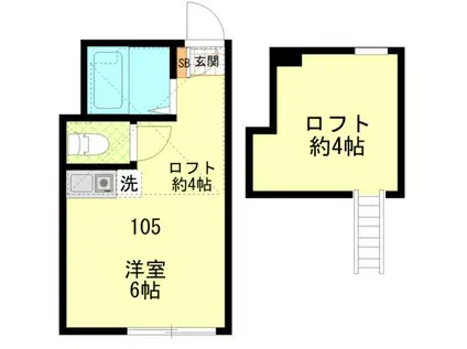 サンノーブル横須賀(ワンルーム/1階)の間取り写真